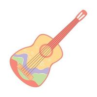 música de guitarra hippie vector