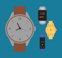 vintage and smart watches vector