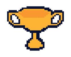 trofeo premio pixel art vector