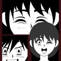 anime teenager face vector