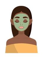 girl with skin care mask vector