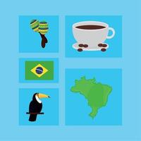 icons collection brazil vector