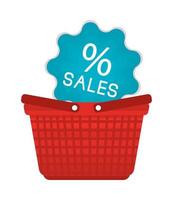 shopping basket sales vector