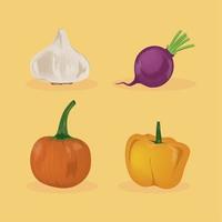 icon collection vegetables vector