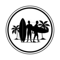 hombres y tablas de surf vector