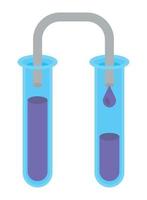 chemical experiment with flasks vector