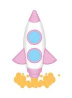 launching spaceship cartoon vector