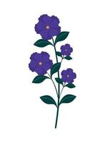 purple flowers icon vector