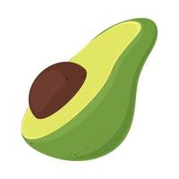 icono de medio aguacate vector