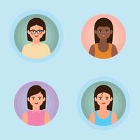 set of women avatar vector