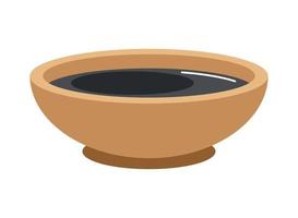 sauce soy on bowl vector