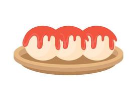 dumplings with sauce vector