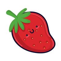 kawaii food strawberry vector