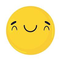 cute smile emoticon vector