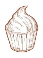 cupcake doodle icon vector