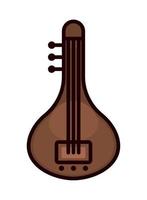 sitar music instrument vector