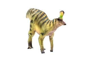 tsintaosaurus spinorhinus dinosaurio sobre fondo blanco aislado trazado de recorte foto