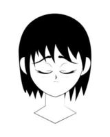 anime woman close eyes vector