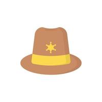 sombrero de sheriff con estrella vector