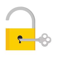 open padlock and key vector