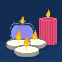 velas de diferentes colores vector