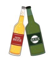 cheers beer bottles vector