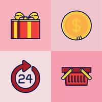 set of shopping vector