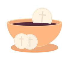 bread communion and wine vector