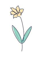 decorative one line flower vector