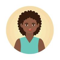 avatar woman with curly hair vector