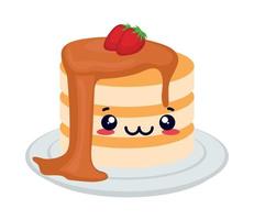 pancake food kawaii vector