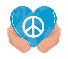 hands with peace heart vector