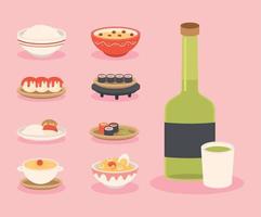 icons japanese food vector