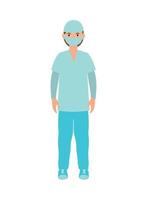 physician with medical mask vector