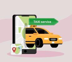 aplicación móvil de servicio de taxi vector