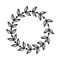 frame leaves circle vector