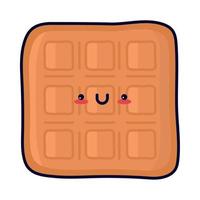 kawaii food waffle vector