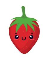 strawberry food kawaii vector