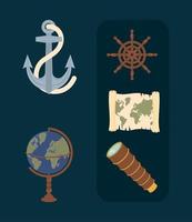 columbus day, icons vector
