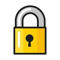 padlock security icon vector