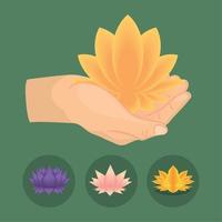 hand with flower vector