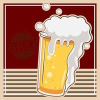 beer with foam sticker vector