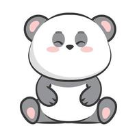 lindo oso panda kawaii vector