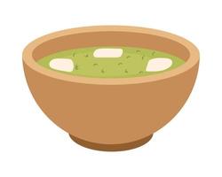 sopa verde en un tazón vector