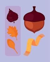 icons autumn season vector