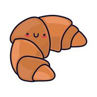 croissant de comida kawaii vector