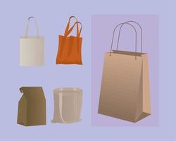 set of shopping bags vector