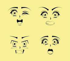 cartoon anime eyes vector
