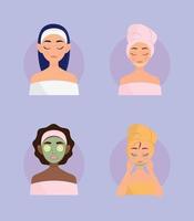 set of women skin care vector