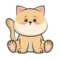 cute kittie kawaii vector